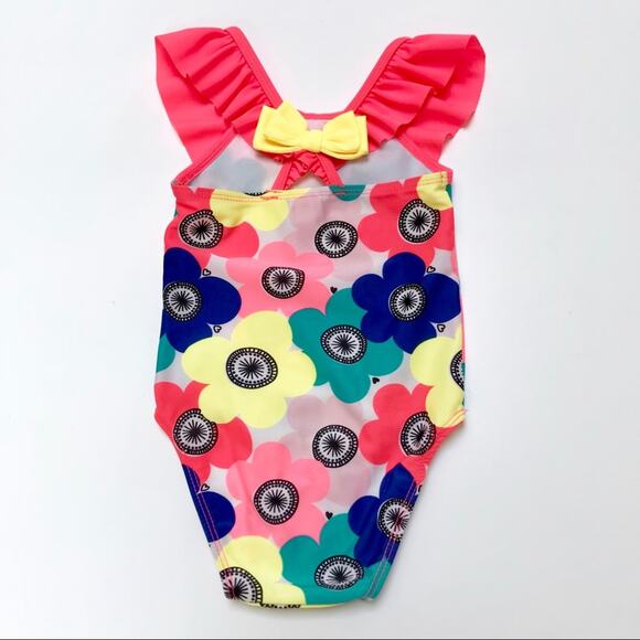 Cat & Jack Girl's Ruffle Floral One Piece Bathing Suit Baby Girl Size 18 Months - Picture 2 of 5